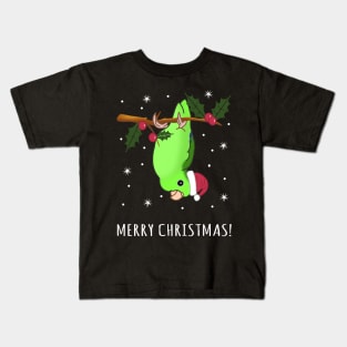 Green Parrotlet Merry Christmas Kids T-Shirt